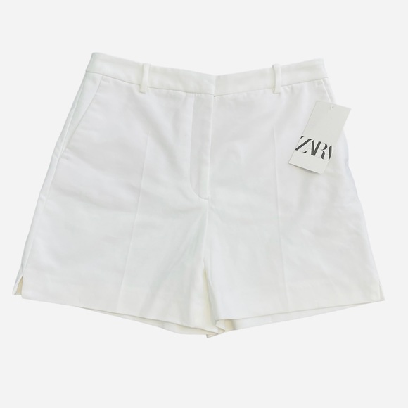Zara Shorts Zara Womens White High Rise Shorts 4 Inch Inseam Nwt